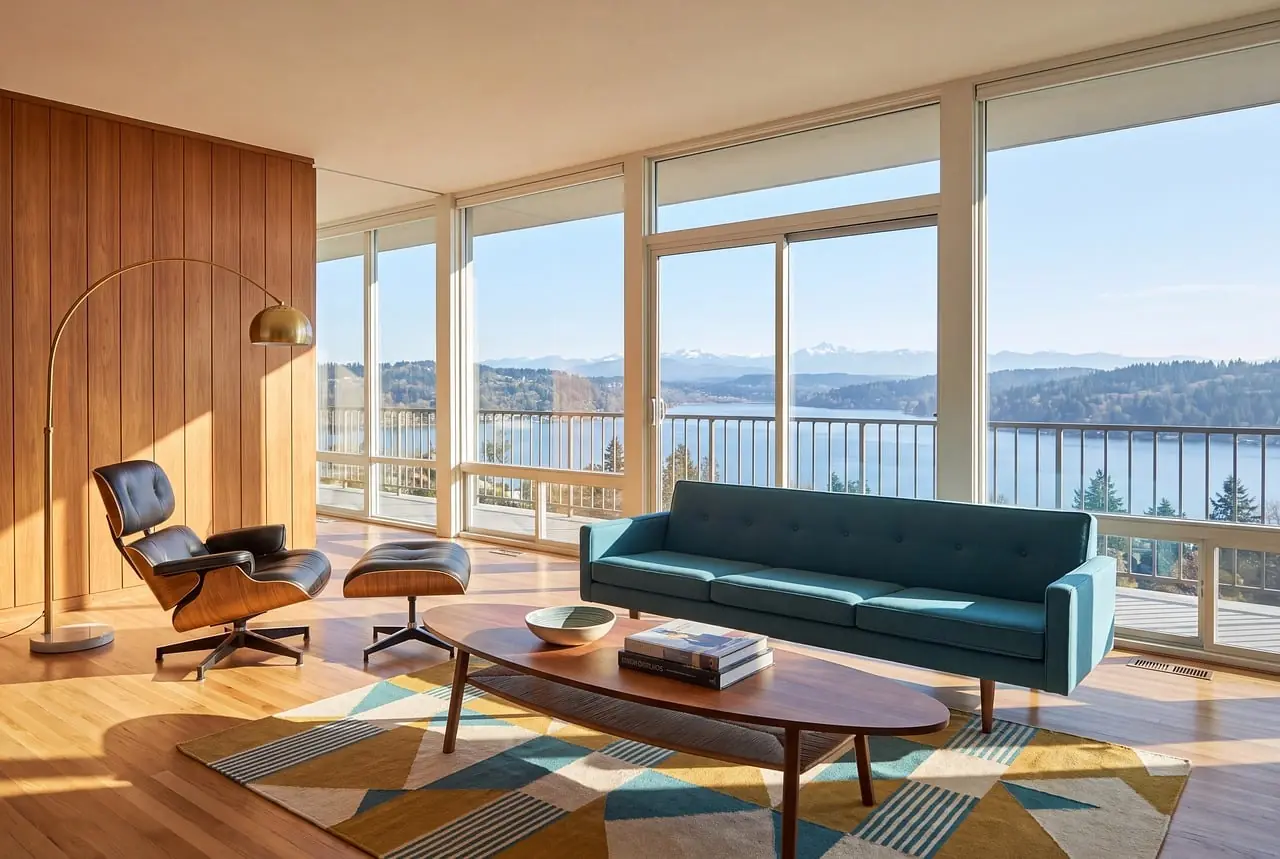 A room in Mid-century modern style
